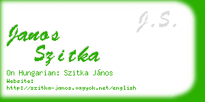 janos szitka business card
